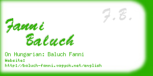 fanni baluch business card